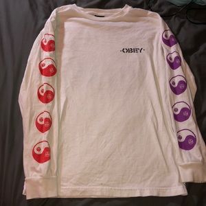 white long sleeve obey shirt